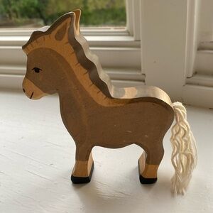 Wooden Donkey Toy - Brown